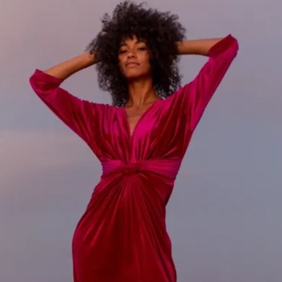 Velvet Elegance: The Ultimate Statement Dress Rose - Picture 2 of 5